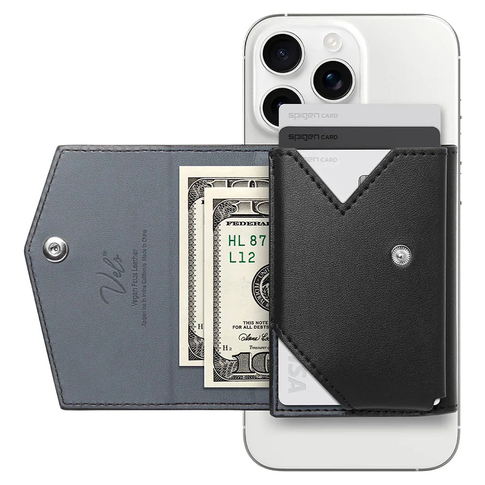 Magsafe Wallet, Spigen, Valentinus Pro, Black AFA09442