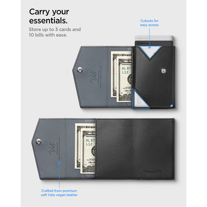 Magsafe Wallet, Spigen, Valentinus Pro, Black AFA09442