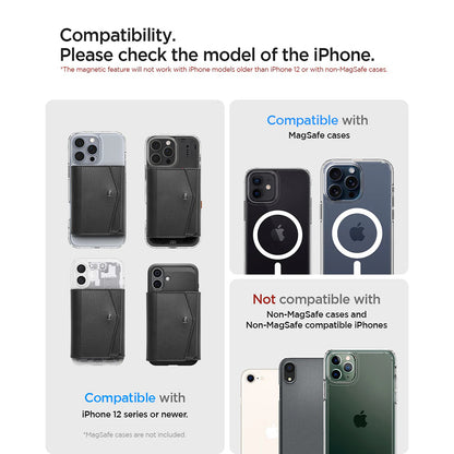 Magsafe Wallet, Spigen, Valentinus Pro, Black AFA09442