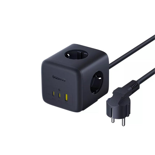 Prelungitor Baseus EnerFill FA11, 67W, 3.35A, 1 x USB-A - 2 x USB-C - 3 x Schuko, Μαύρο E00082100123-00