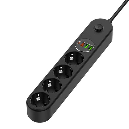 Πολύπριζο ColorWay, 4 x Schuko, Μαύρο