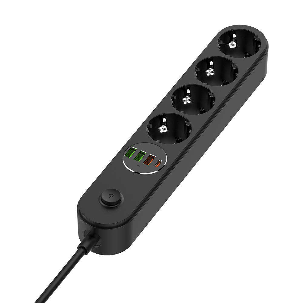 Πολύπριζο ColorWay, 4 x Schuko, Μαύρο