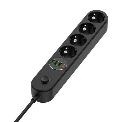 Πολύπριζο ColorWay, 4 x Schuko, Μαύρο