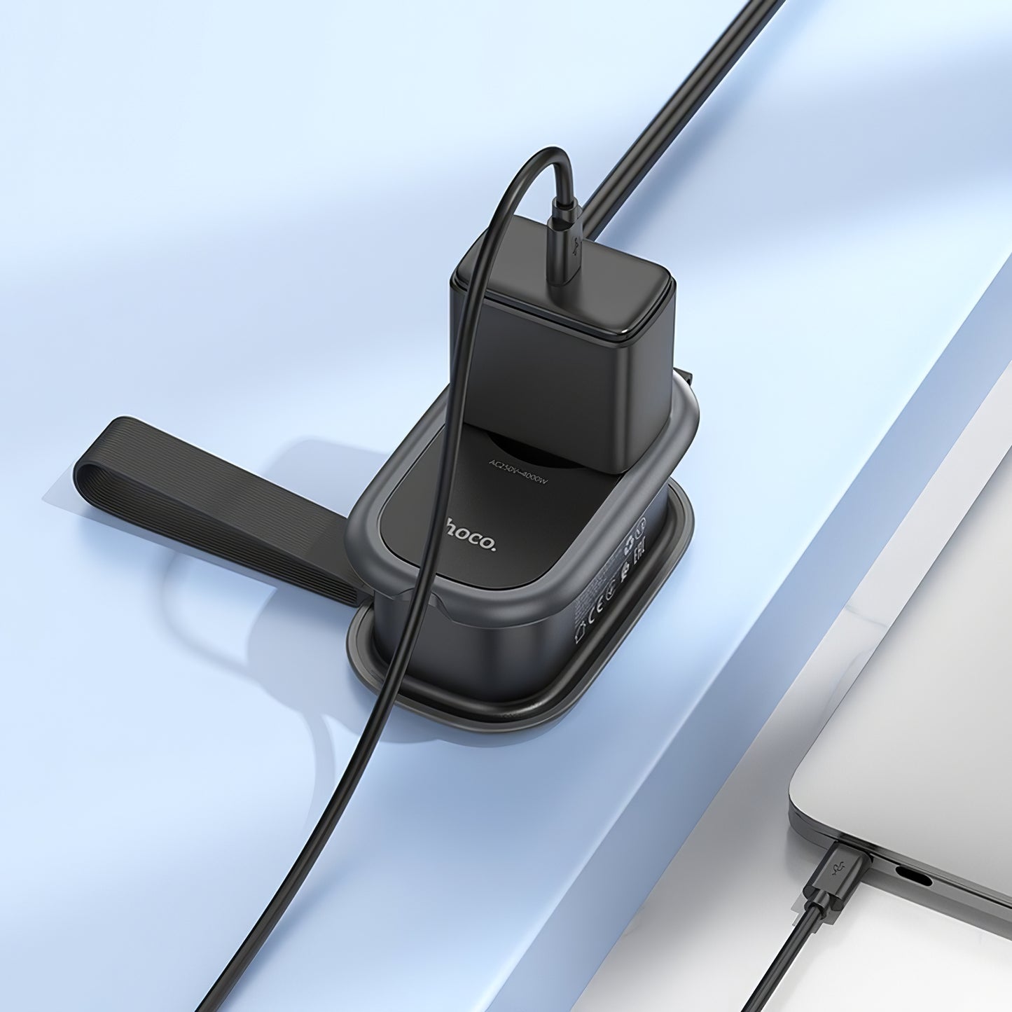 Φορτιστής δικτύου HOCO NS6, 2 x USB-A - 1 x USB-C - 1 x Schuko, Μαύρο