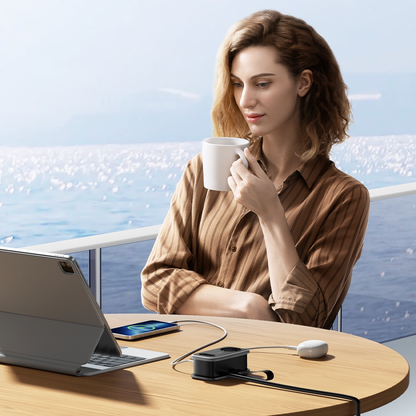 Προέκταση Orico APP, 1 x Schuko - 1 x Πρίζα - 2 x USB-A - 1 x USB-C, Μαύρο Γκρι