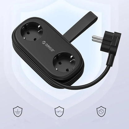 Προέκταση Orico APP, 2 x Schuko - 2 x USB-A - 1 x USB-C, Μαύρο