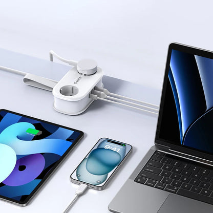 Προέκταση Orico APP, 2 x Schuko - 2 x USB-A - 1 x USB-C, Λευκό
