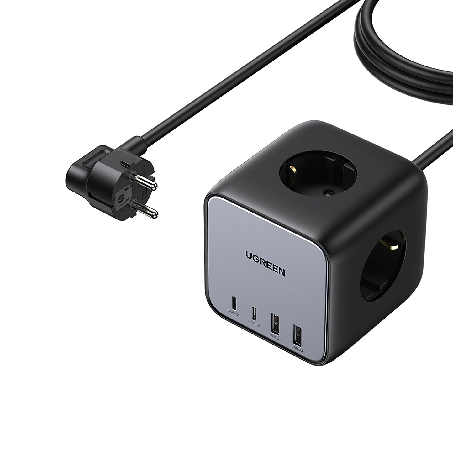 Φορτιστής δικτύου UGREEN CD268, 65W, 4.5A, 2 x USB-A - 2 x USB-C - 3 x Schuko, Γκρι