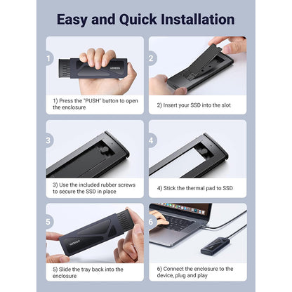 UGREEN CM578 Rack for M.2 NVMe SSD, Gray