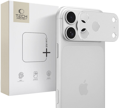 Προστατευτικό πλαίσιο πίσω κάμερας Tech-Protect Camalloy Fit+ για Apple iPhone 18 Pro Max, αλουμίνιο, ασημί.
