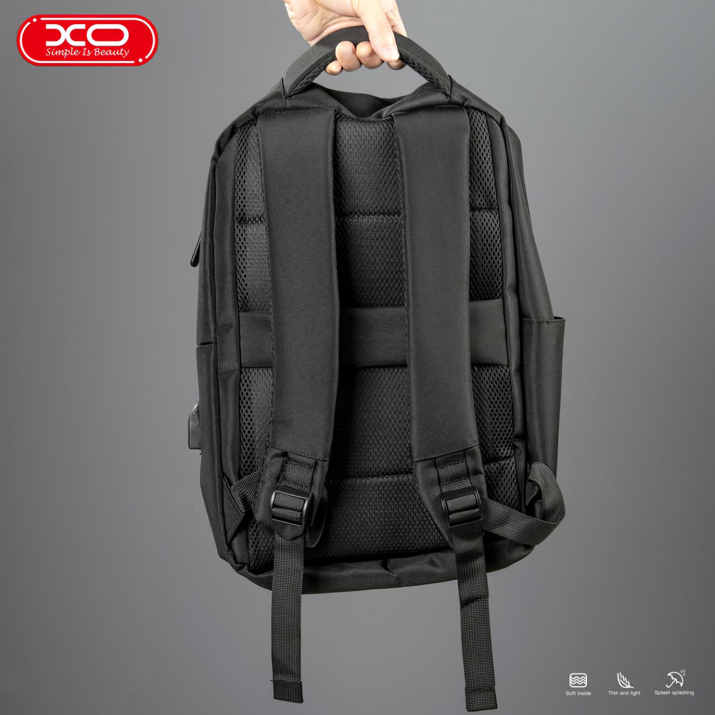 Σακίδιο πλάτης XO Design CB02 15.6inch Laptop Backpack CB02, Μαύρο