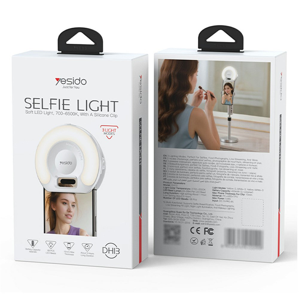 Selfie Light Yesido DH13, Universal, Λευκό