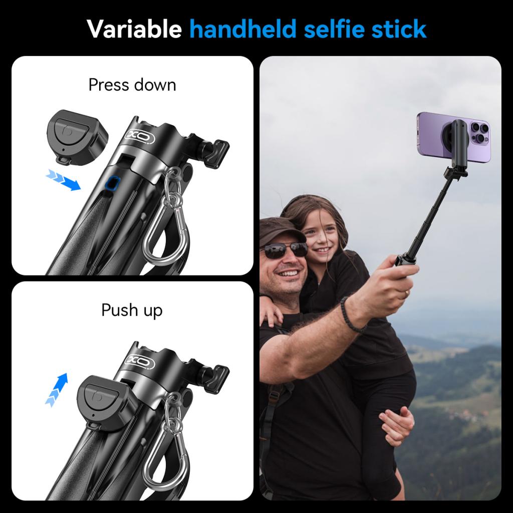 Selfie Stick Bluetooth XO Design SS22, Παγκόσμιος, Μαύρο
