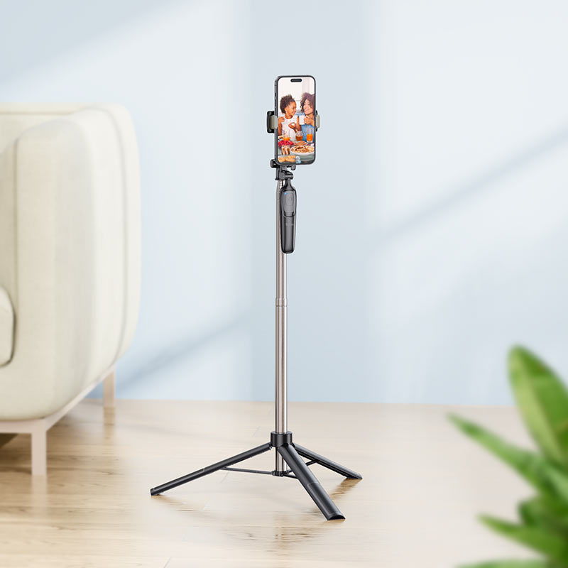 Selfie Stick Bluetooth HOCO K19 Soul Live Broadcast, Universal, Μαύρο 