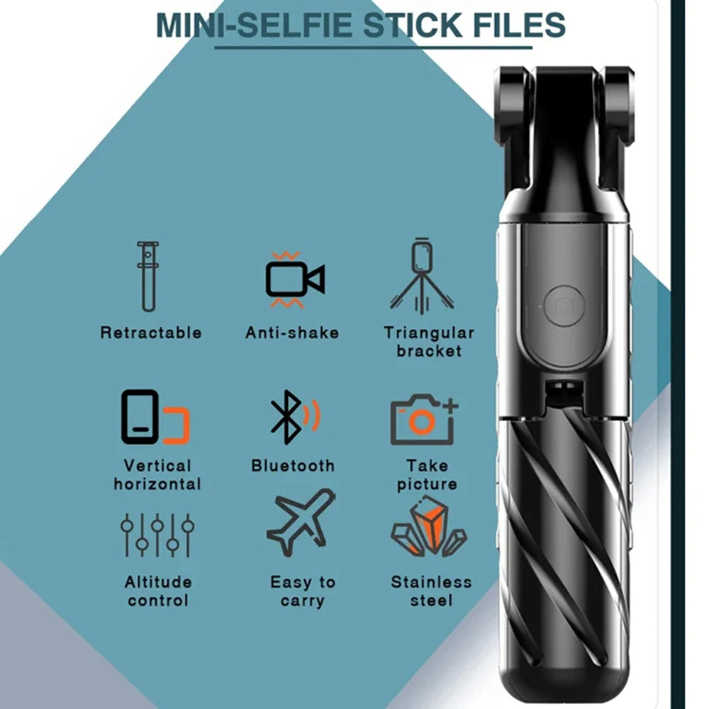 Selfie Stick Bluetooth Techsuit K03, Universal, Black