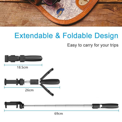 Selfie Stick Bluetooth Techsuit L01, Universal, Μαύρο