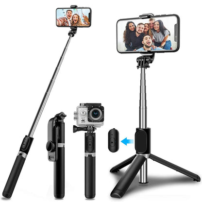 Selfie Stick Bluetooth Techsuit Q02, Παγκόσμιος, Μαύρο