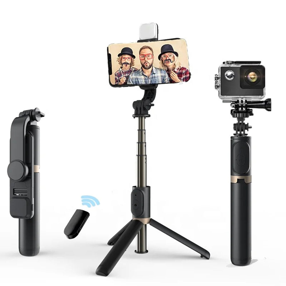 Selfie Stick Bluetooth Techsuit Q03s, Παγκόσμιος, Μαύρο