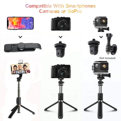 Selfie Stick Bluetooth Techsuit Q03s, Παγκόσμιος, Μαύρο