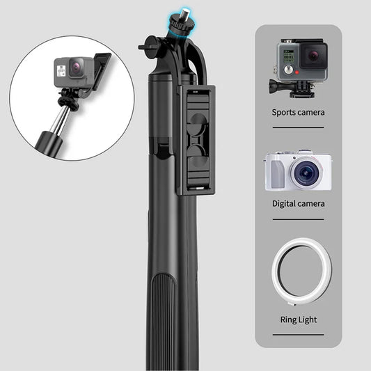 Selfie Stick Bluetooth Techsuit Q05, Παγκόσμιος, Μαύρο