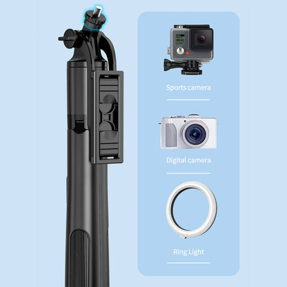 Selfie Stick Bluetooth Techsuit Q06, Παγκόσμιος, Μαύρο