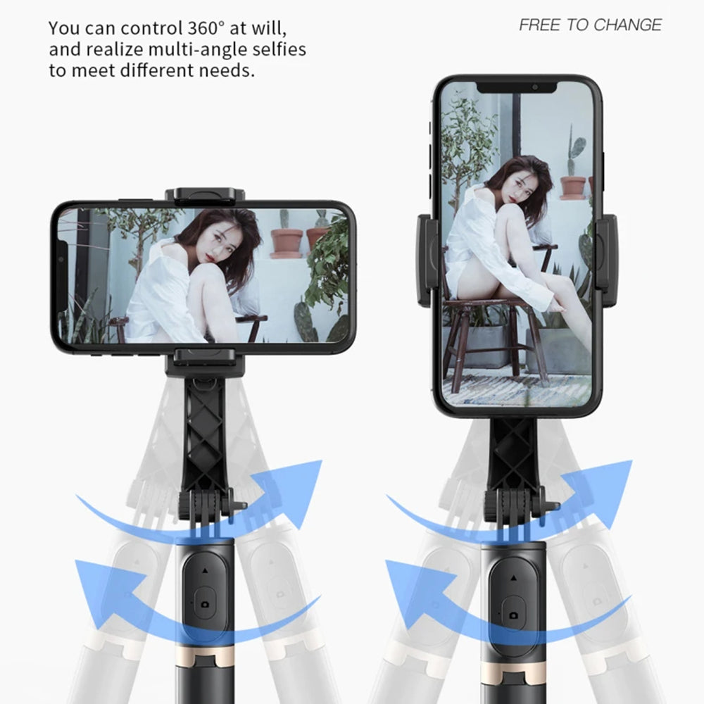 Selfie Stick Bluetooth Techsuit Q08, Παγκόσμιος, Μαύρο