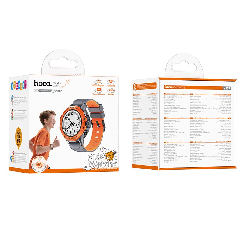 Smartwatch HOCO Y107 Kids Call, Πορτοκαλί