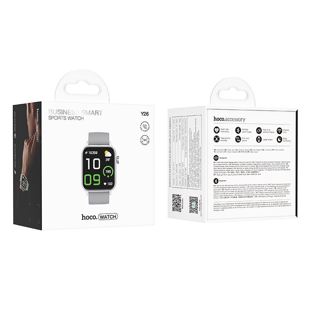 Smartwatch HOCO Y26 Call, Silver