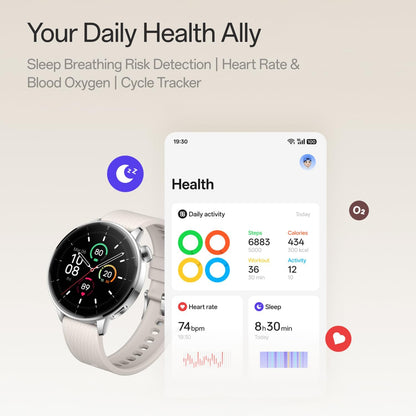 Smartwatch OnePlus Watch 3, 43mm, Ασημί 5491100422