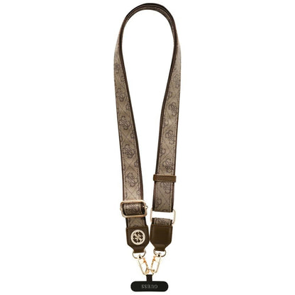 Guess 4G Strass Metal Logo Phone Lanyard, Brown