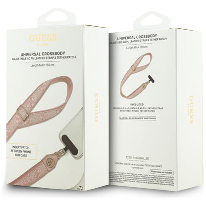 Κορδόνι Τηλεφώνου Guess 4G Strass Μεταλλικό Λογότυπο, Ροζ