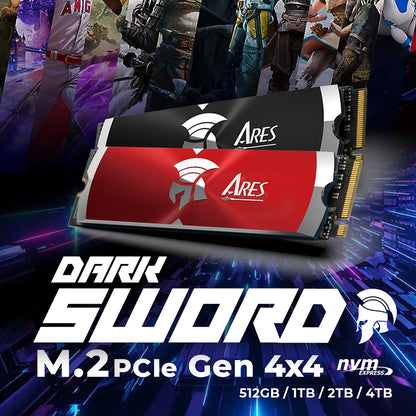 Solid State Drive (SSD) Dato Ares Dark Sword, NVME 1.4, PCIE Gen4x4, 1TB, Κόκκινο ARSDSR-1TB
