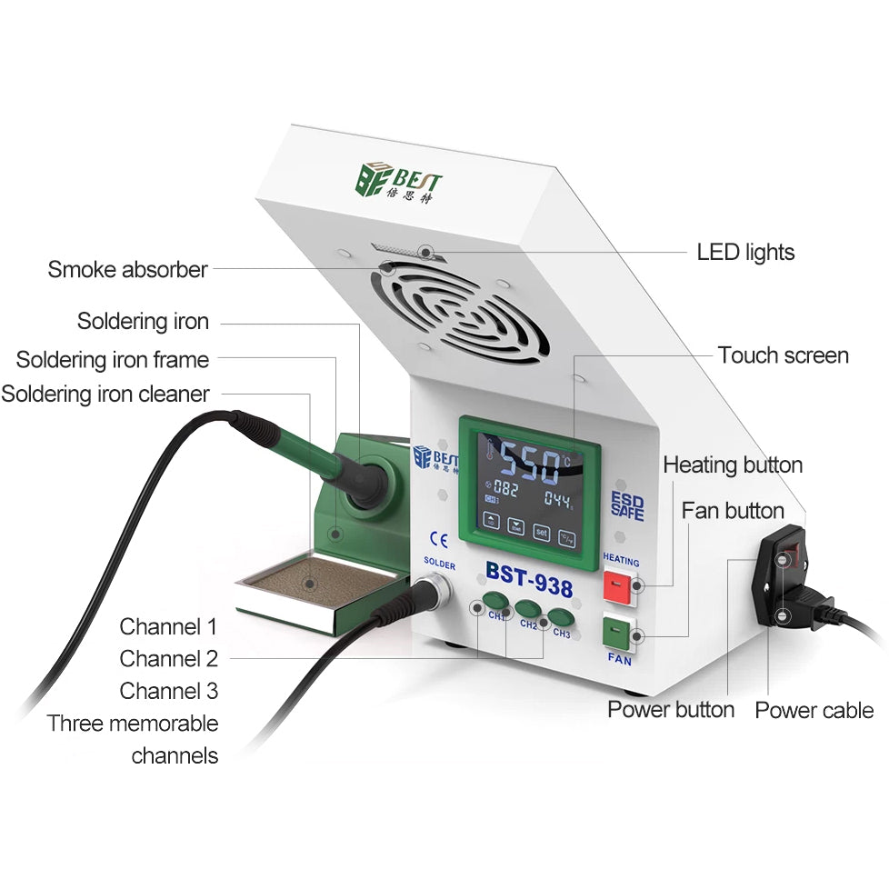 Letcon Best BST-938 Σταθμός Letcon BST-938, με απορροφητήρα καπνού