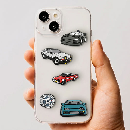 Αυτοκόλλητο 3D OEM Fast Cars για Θήκη Τηλεφώνου / Tablet, Σετ 5 τεμάχια, Πολύχρωμο