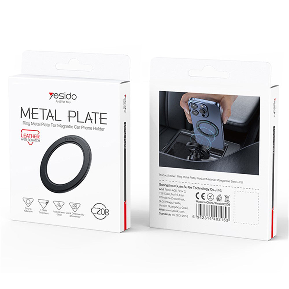 Αυτοκόλλητο Μεταλλικό Yesido C208, Μαύρο