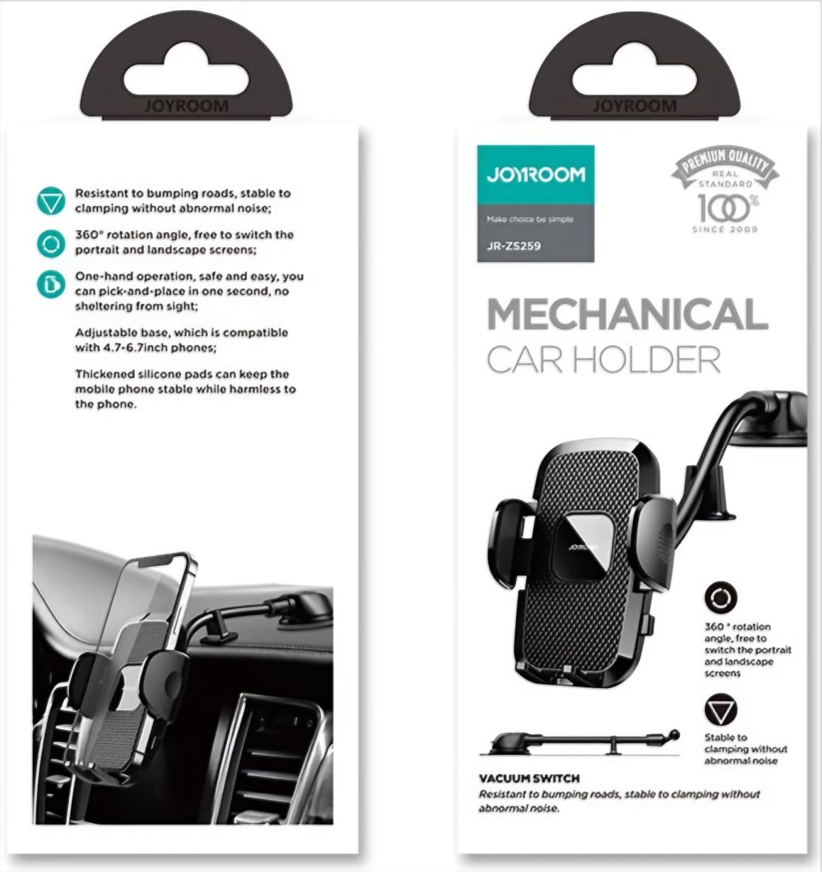 Βάση Αυτοκινήτου Joyroom JR-ZS259 Dash, 4.7inch - 6.9inch, Μαύρο