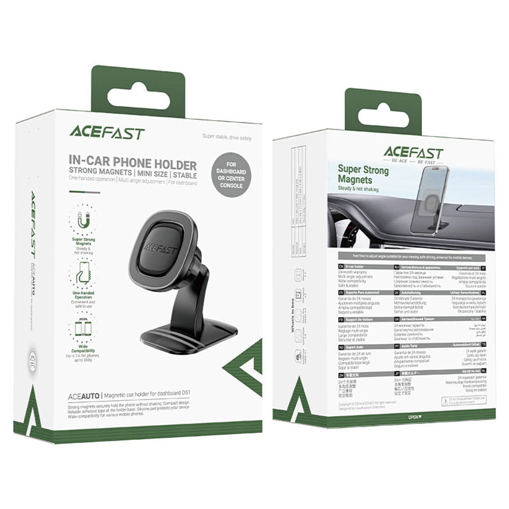 Μαγνητική Βάση Αυτοκινήτου Acefast D51, Παγκόσμια, Μαύρη
