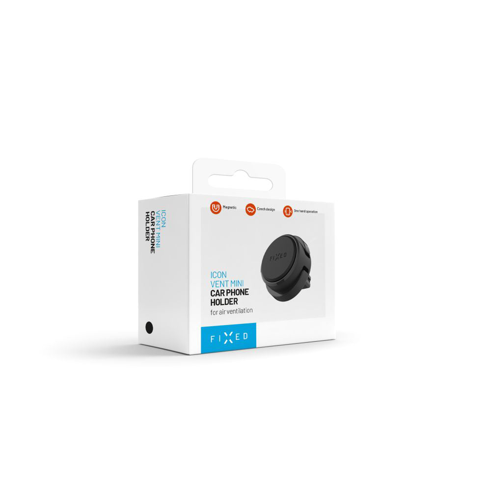 Magnetic Fixed Icon Vent Mini Car Holder, Universal, Black