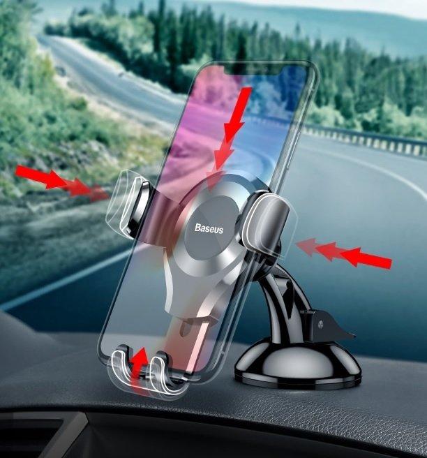 Baseus Osculum Gravity Car Mount, 63mm - 85mm, SUYL-XP01 Μαύρο