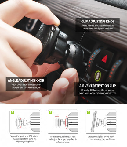 Βάση Αυτοκινήτου Μαγνητική Ringke Power Clip, Universal, Μαύρο