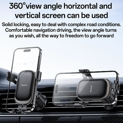 Βάση Αυτοκινήτου Yesido C247, 4.7inch - 7.2inch, Μαύρο