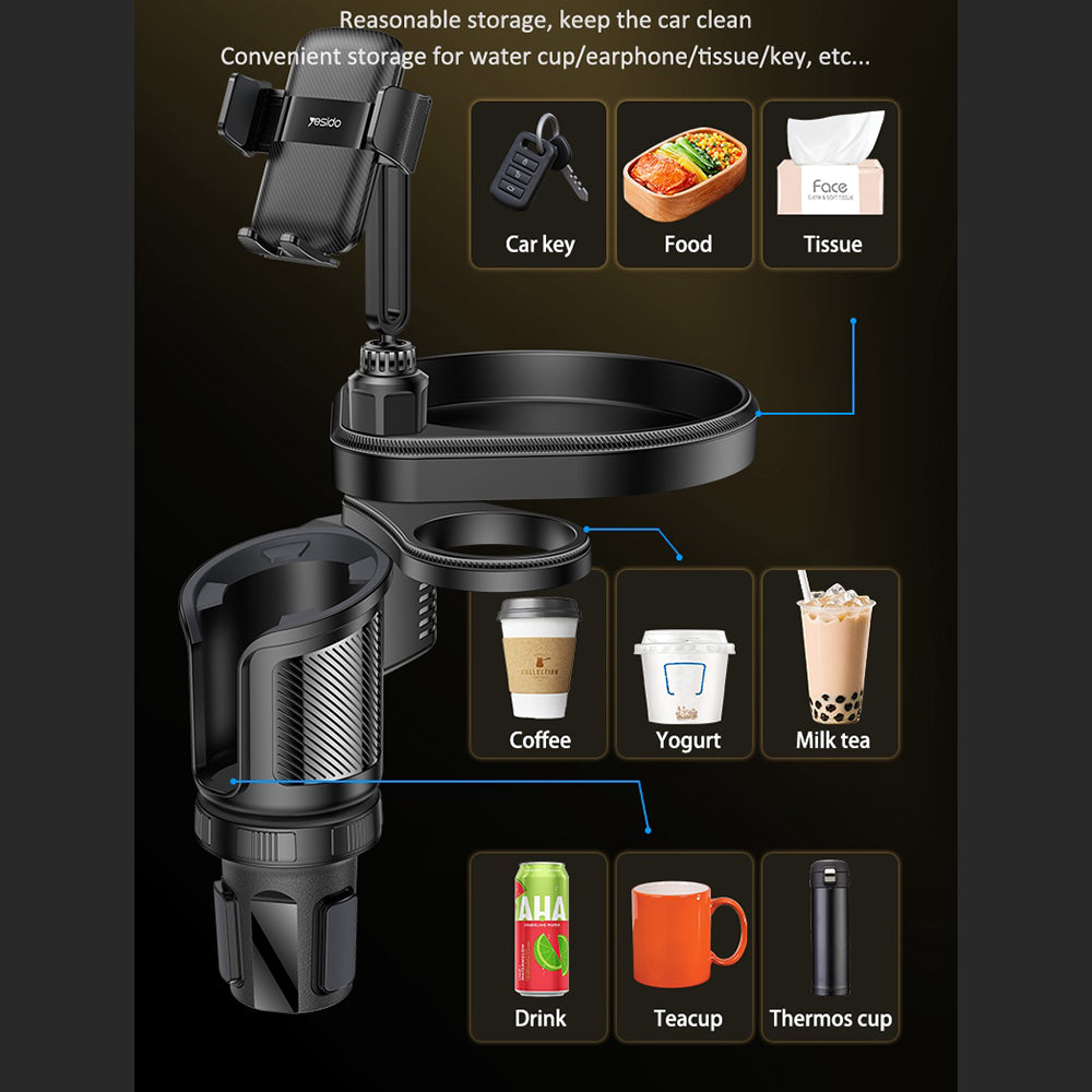 Yesido C274 Car Holder, 4.7inch - 7.2inch, Black