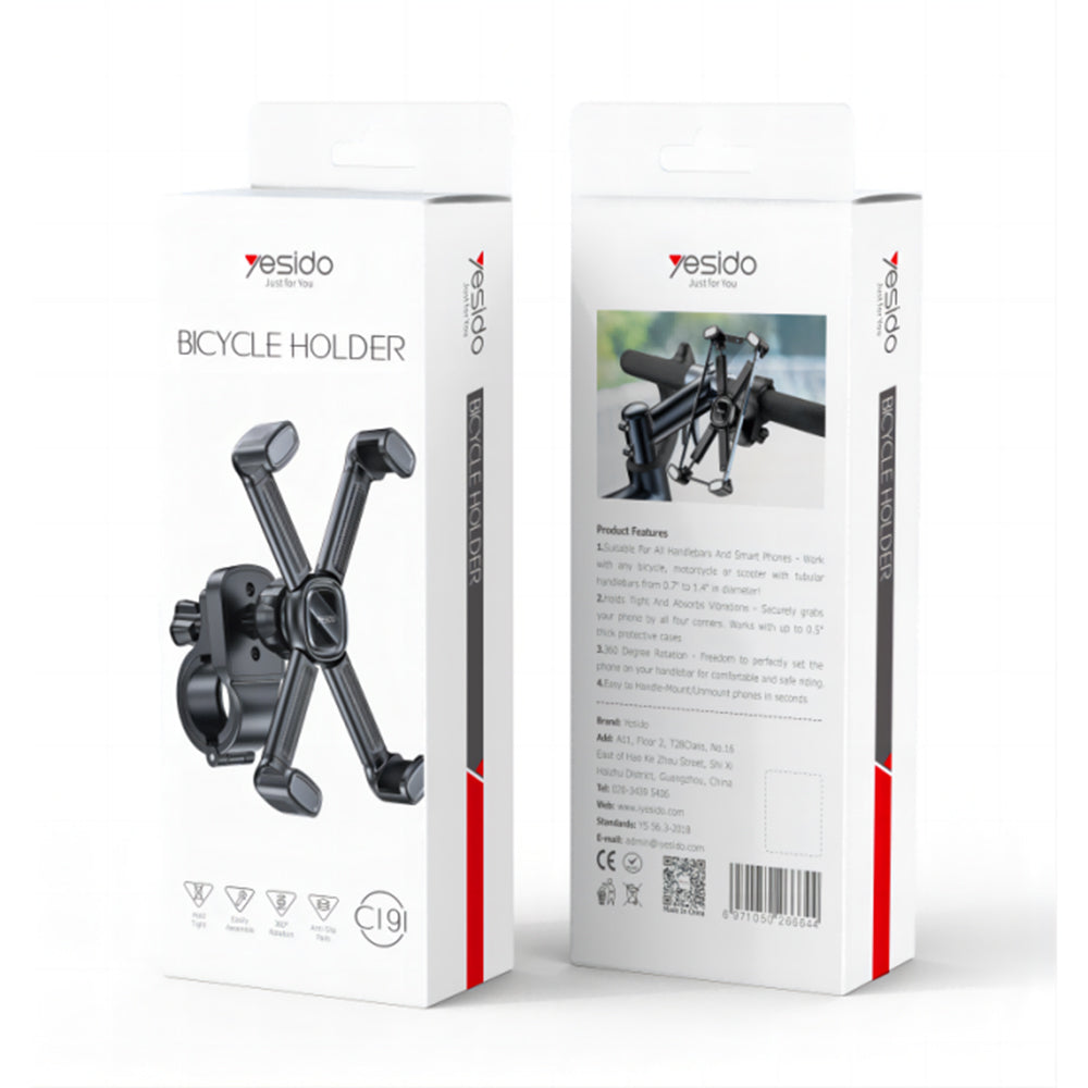 Yesido C191 Bicycle Holder, 4.5inch - 6.8inch, Black