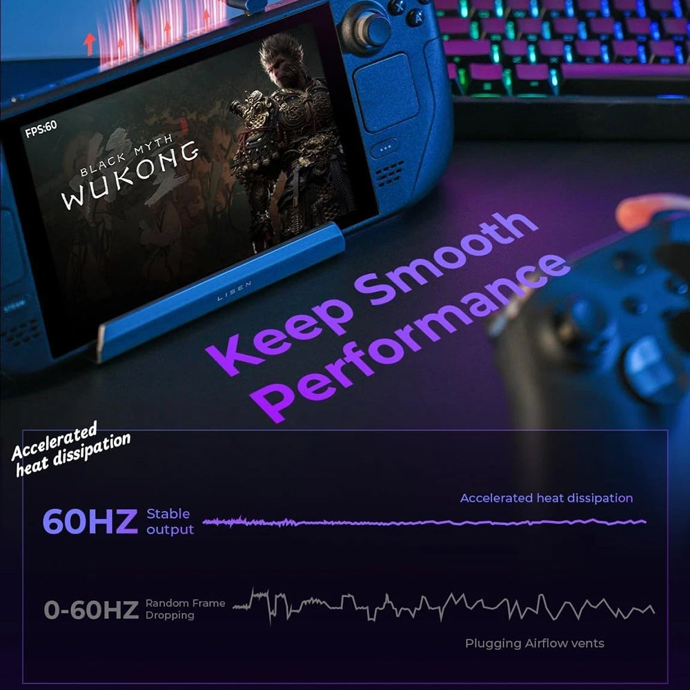 Hub Υποστήριξης με Ψύκτη Lisen S1 για Κονσόλα ROG / Lenovo / Razer / Aya / Logitech / Onexplayer Series, Μαύρο YL0423110005