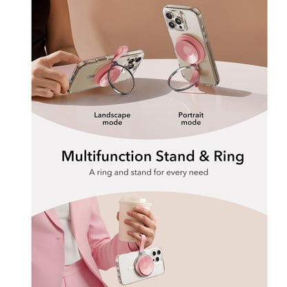 Υποστήριξη Δαχτυλιδιού ESR HaloLock Δερμάτινη, Παγκόσμια, Ροζ