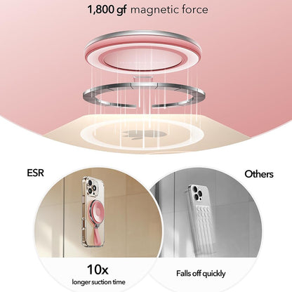 Υποστήριξη Δαχτυλιδιού ESR HaloLock Δερμάτινη, Παγκόσμια, Ροζ