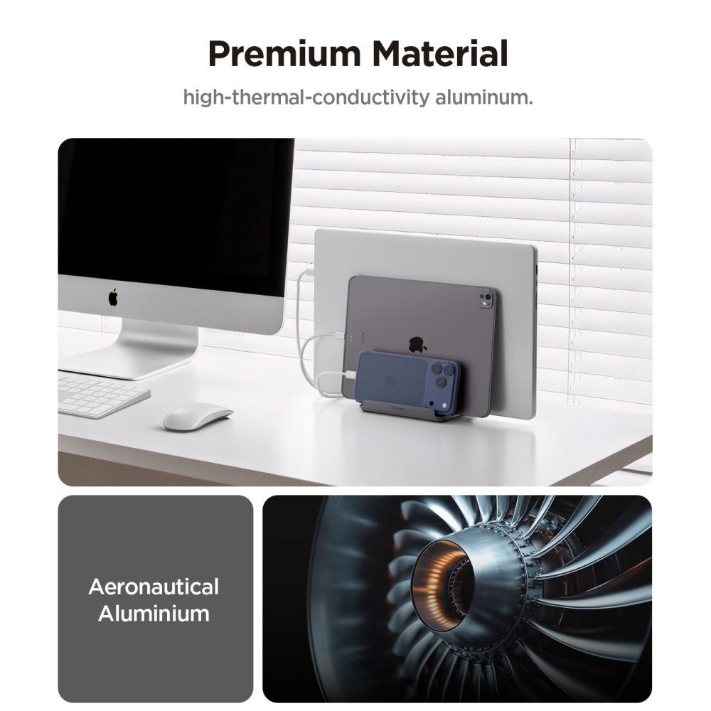 Κάθετη Βάση Spigen LD208S4 Two για Laptop με πάχος 14mm - 27mm, Γκρι