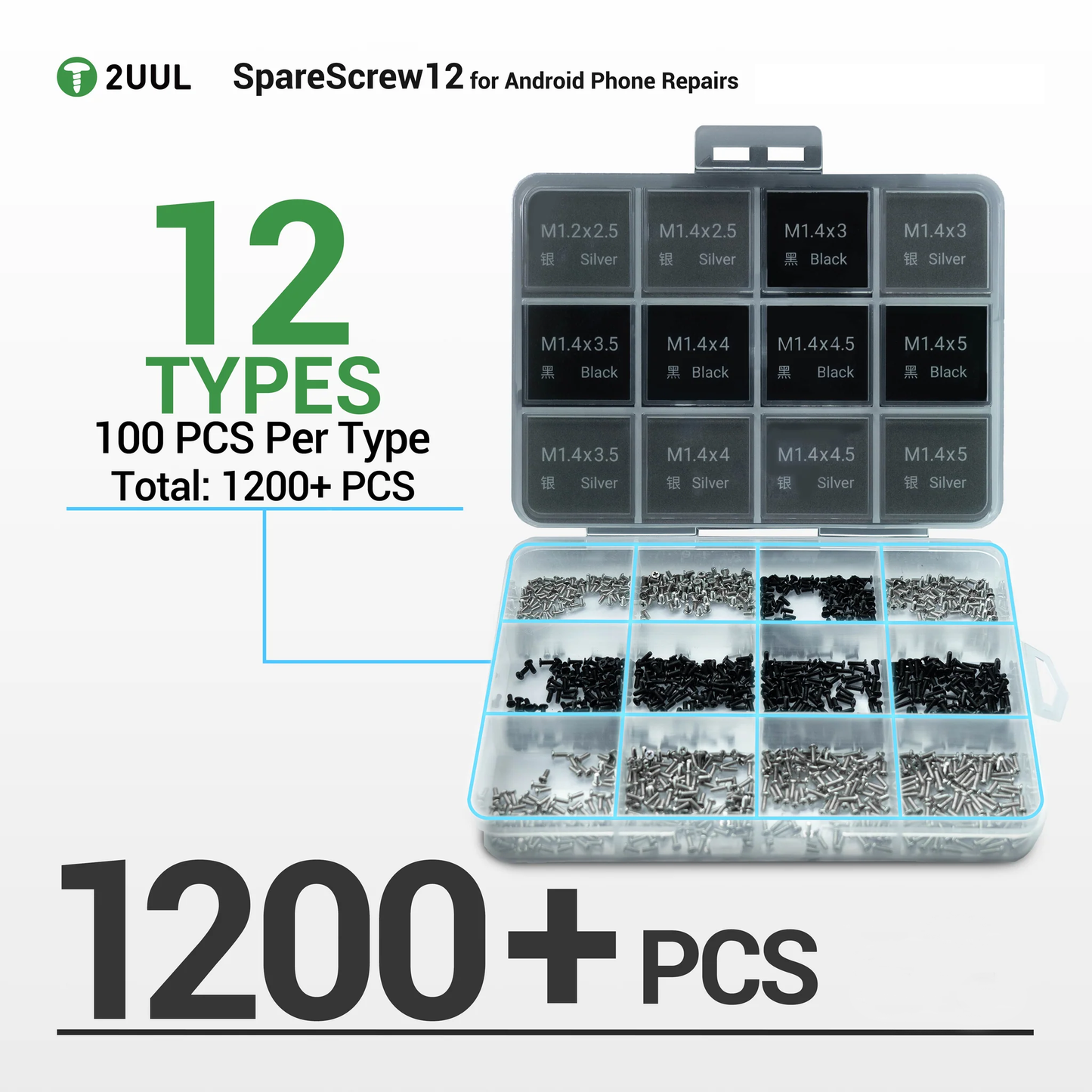 Βίδες 2UUL SC12 για Apple Android Series, 1200in1