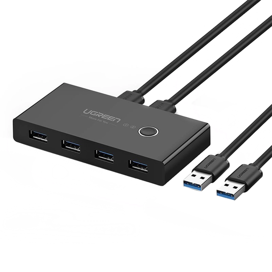 Διακόπτης USB UGREEN US216 (30768) Νέα Έκδοση Two Sharing Box, 4 x USB-A 3.0, Μαύρο