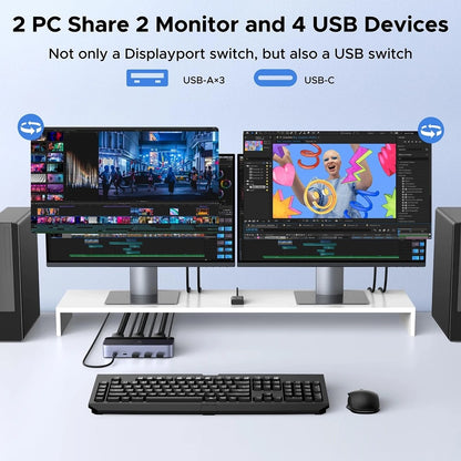 Switch Video DisplayPort UGREEN AK700 (55851), Γκρι